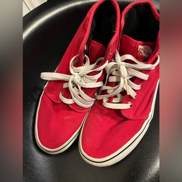 Vans Off the Wall Sneakers Men\'s Size 7 Red High Top Skateboard main image 7